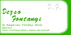 dezso fontanyi business card