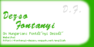 dezso fontanyi business card